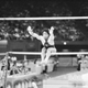 Dianne Durham of Gary, Ind., eyes the uneven parallel bars as she starts her routine in the women’s individual finals of the McDonald’s International Gymnastic Championships in Los Angeles, Aug. 29, 1983. Durham won the silver medal in the event but had to withdraw from two other events because of an earlier injury. Durham had previously won the all-around competition Saturday at the Championships.